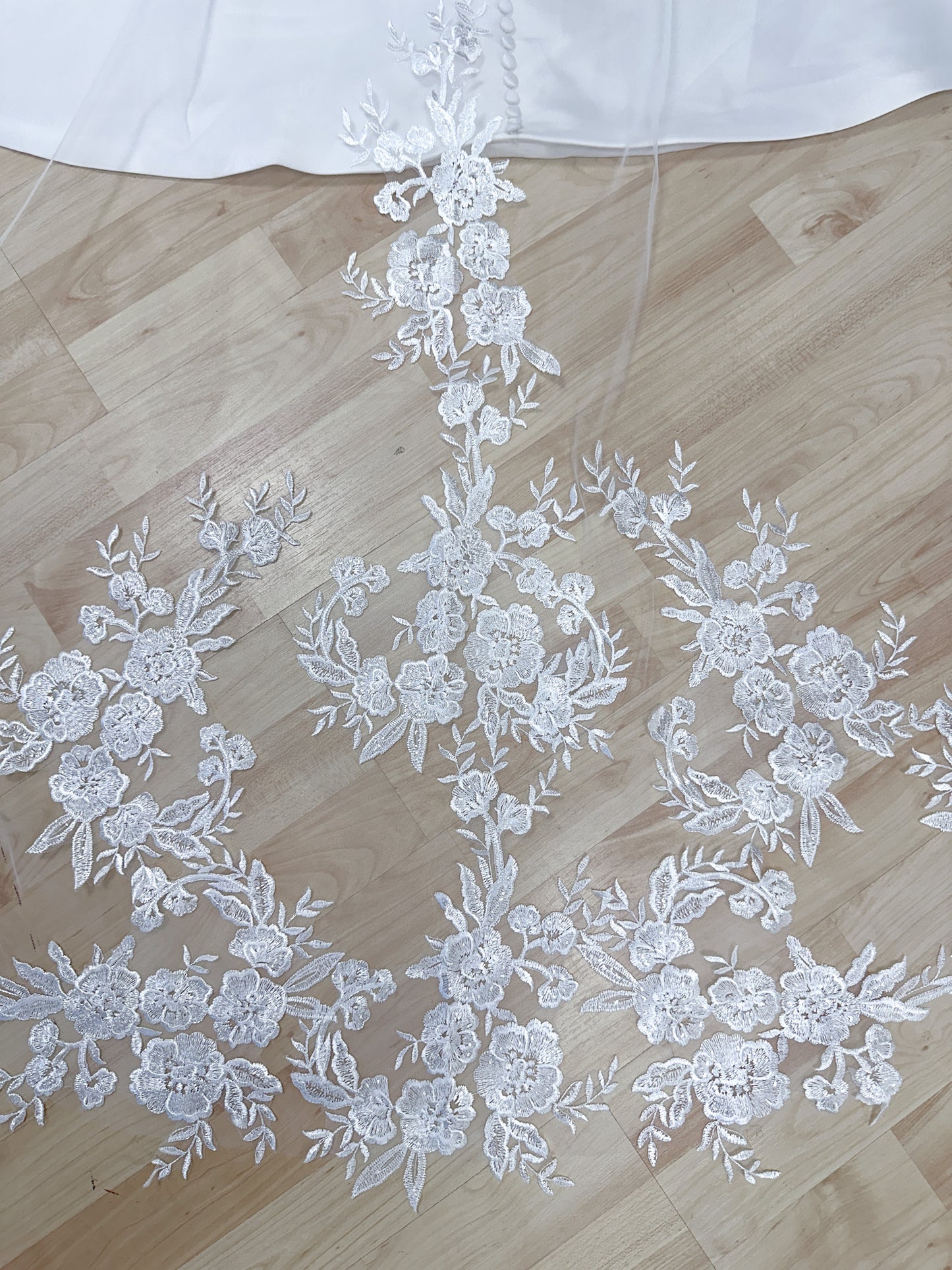 Lace and Sequins Veil White Ivory Wedding Veil Bridal Veil Cathedral Royal
