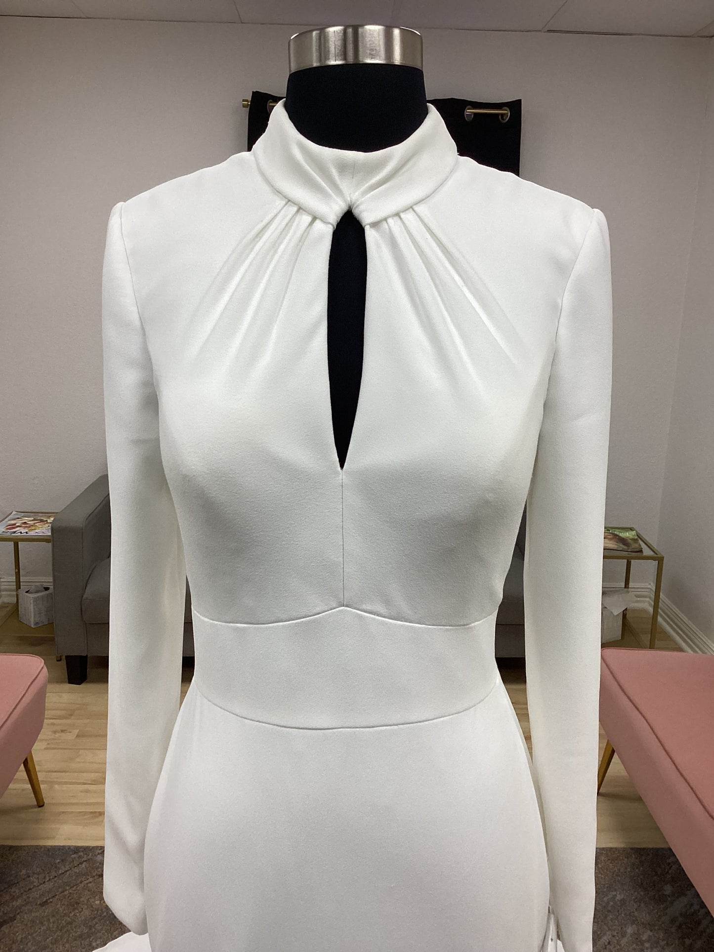 Crepe Fitted Long Sleeve Wedding Dress