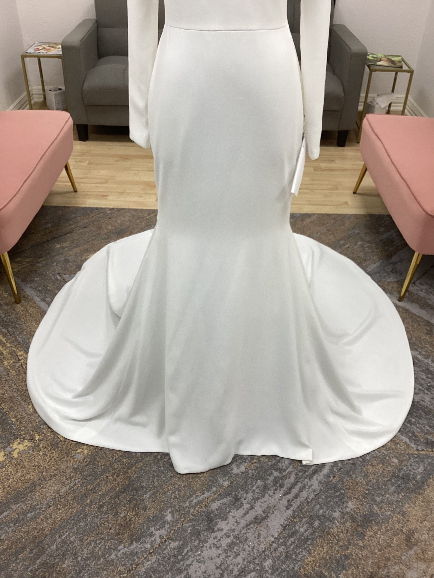 Crepe Fitted Long Sleeve Wedding Dress