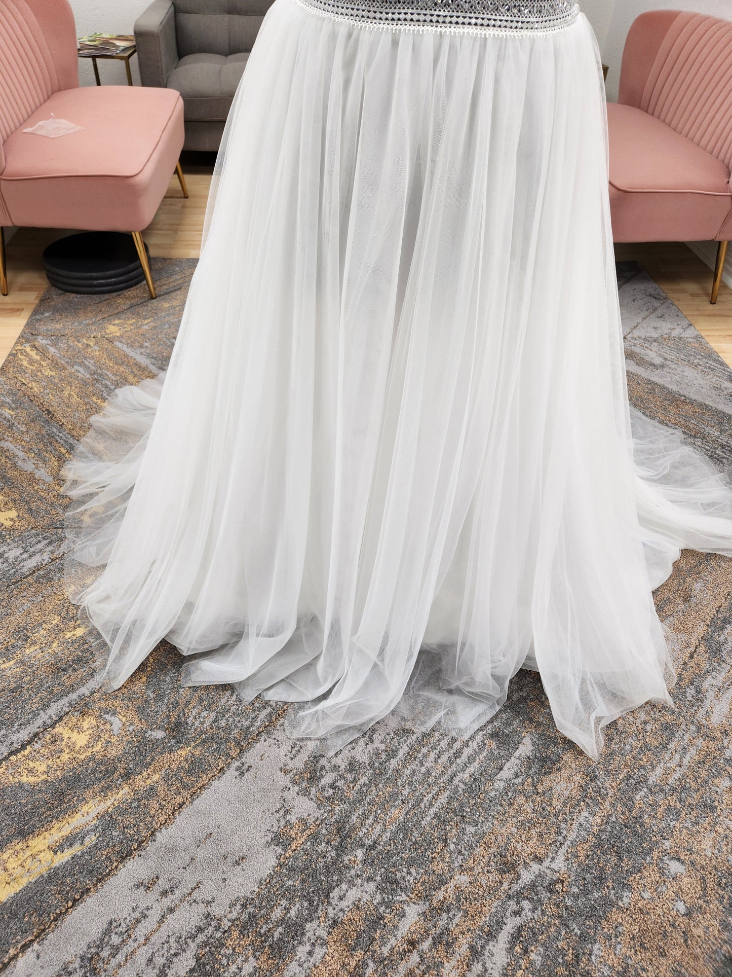 Beaded Lace Bodice A-line Wedding Dress