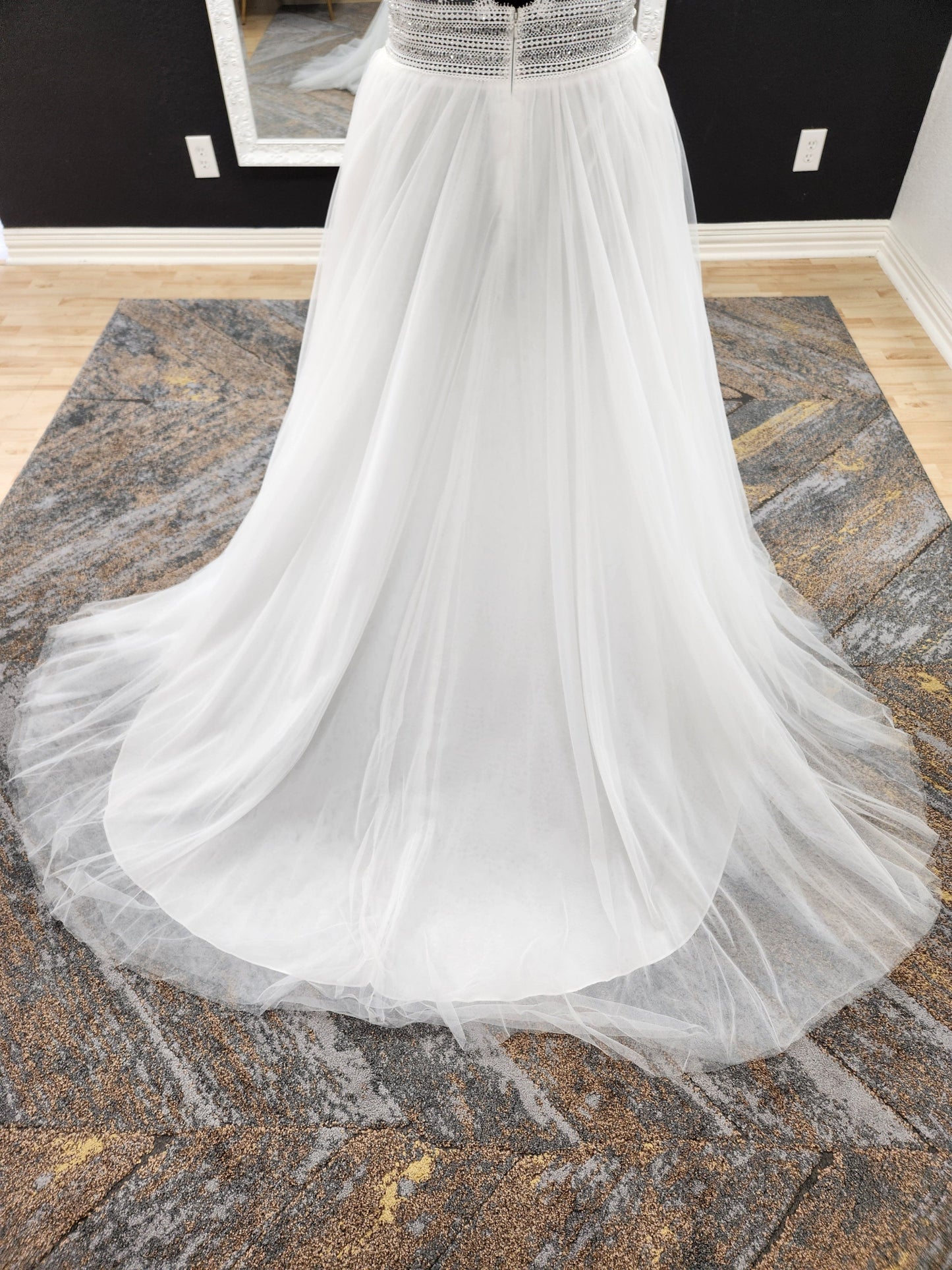 Beaded Lace Bodice A-line Wedding Dress