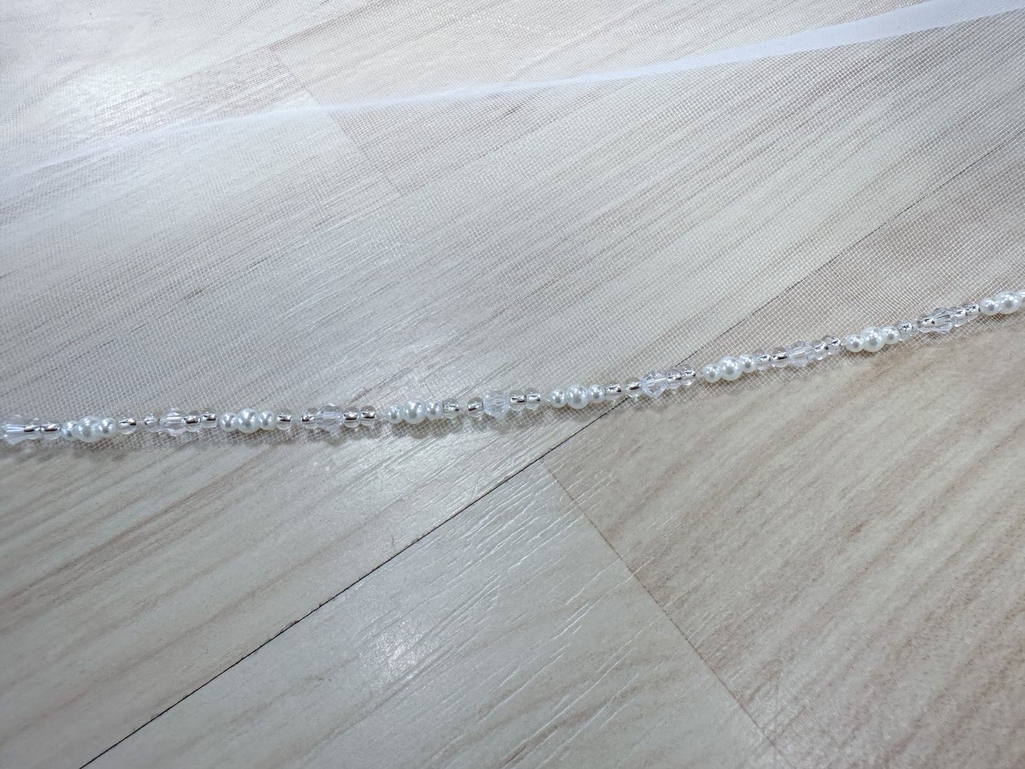 Beaded Edge Veil Cathedral Long Wedding Veil Bridal Veil White Ivory - Available in Multiple Lengths