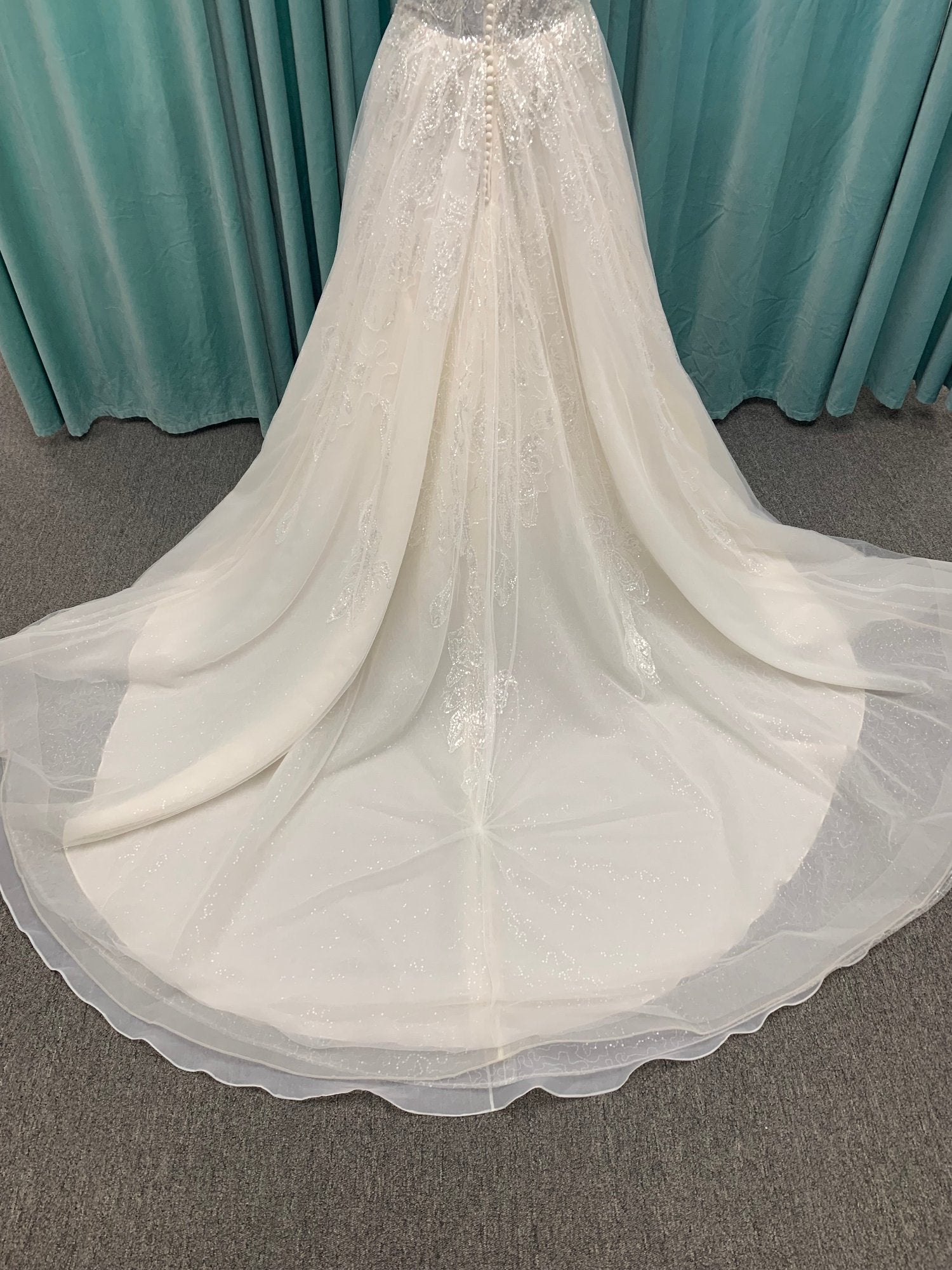 Sequined Lace Aline  Wedding Dress