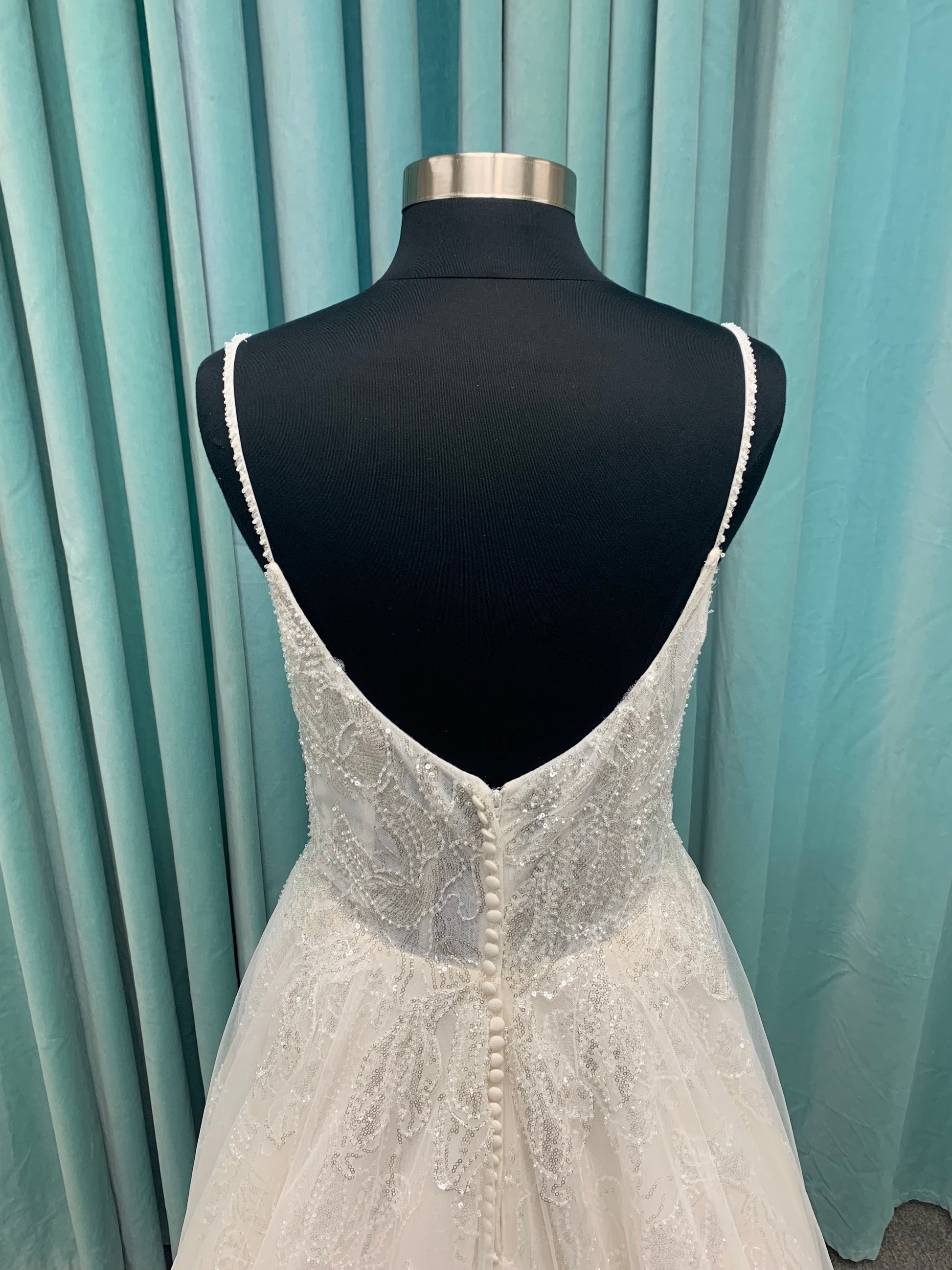 Sequined Lace Aline  Wedding Dress