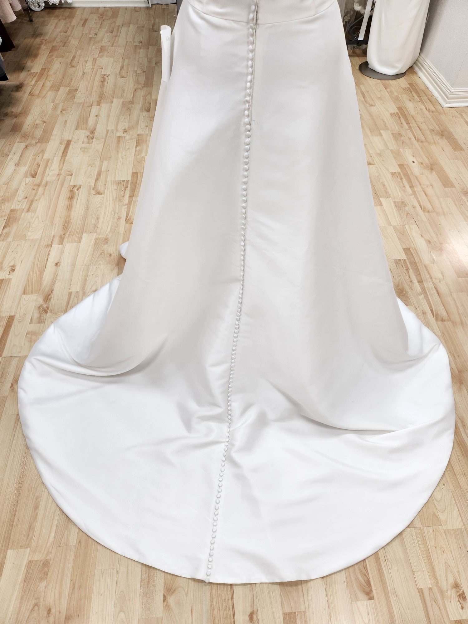 Off the Shoulder Mikado Plus Size Wedding Dress