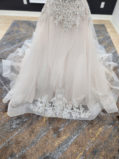 Sweetheart lace and beaded bodice A-line wedding dress