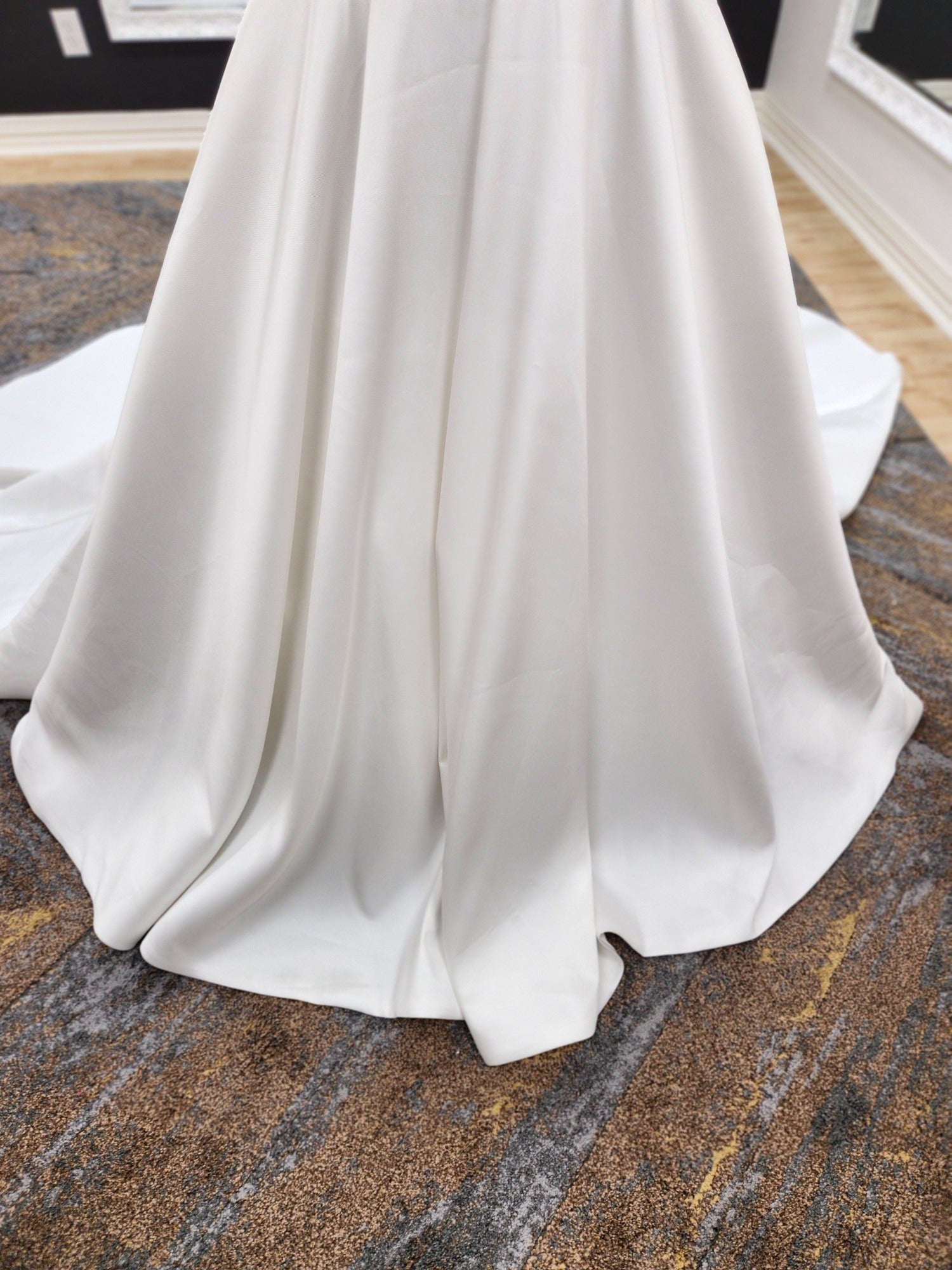 Satin beaded Off the Shoulder Ballgown Wedding Dress