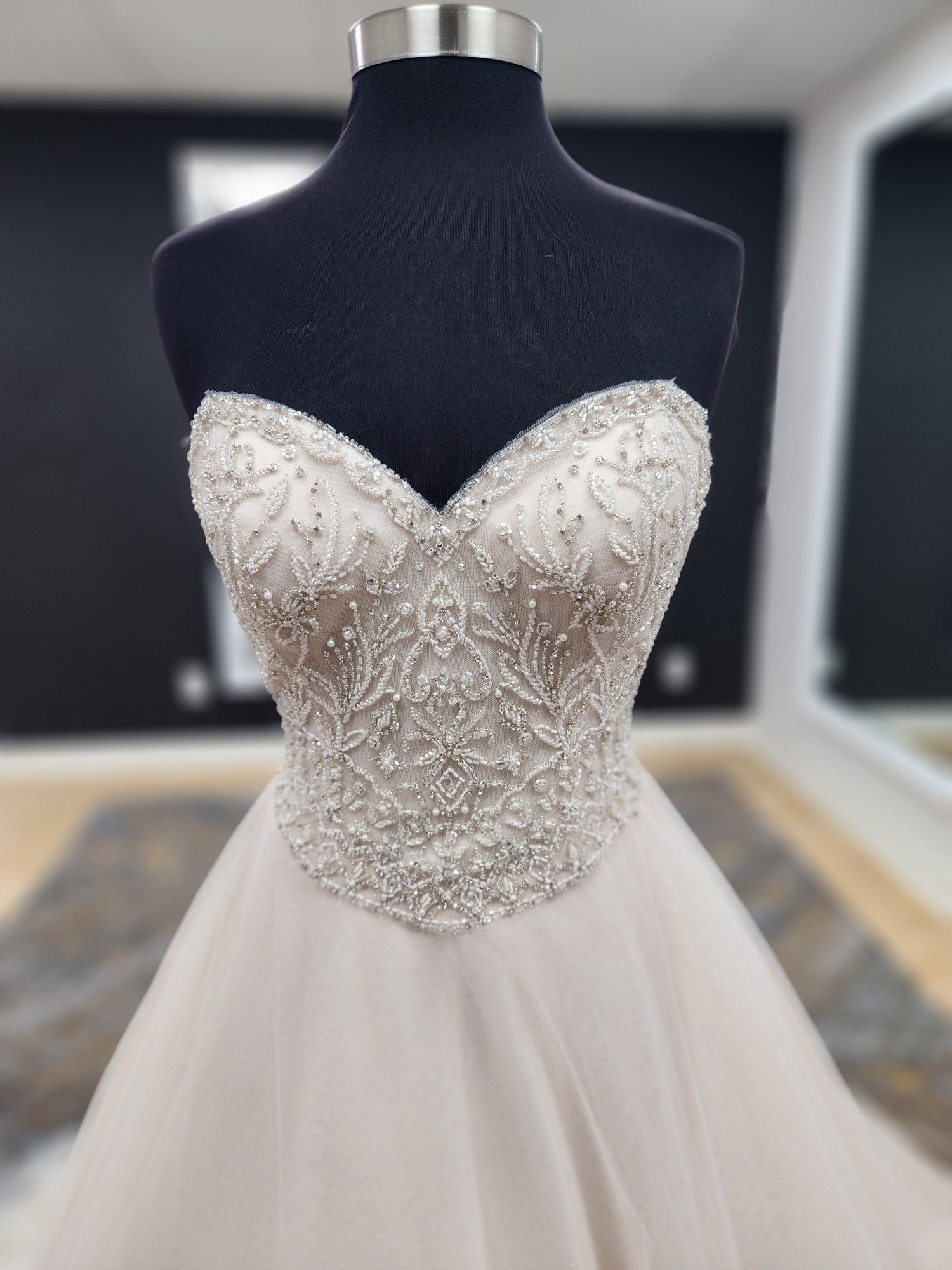 Sweetheart beaded bodice ball gown wedding dress