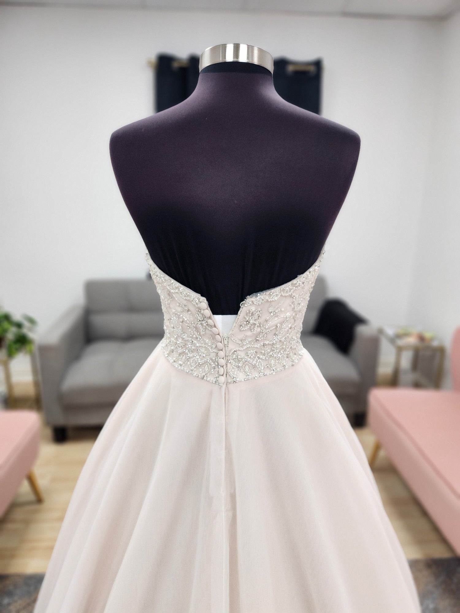 Sweetheart beaded bodice ball gown wedding dress