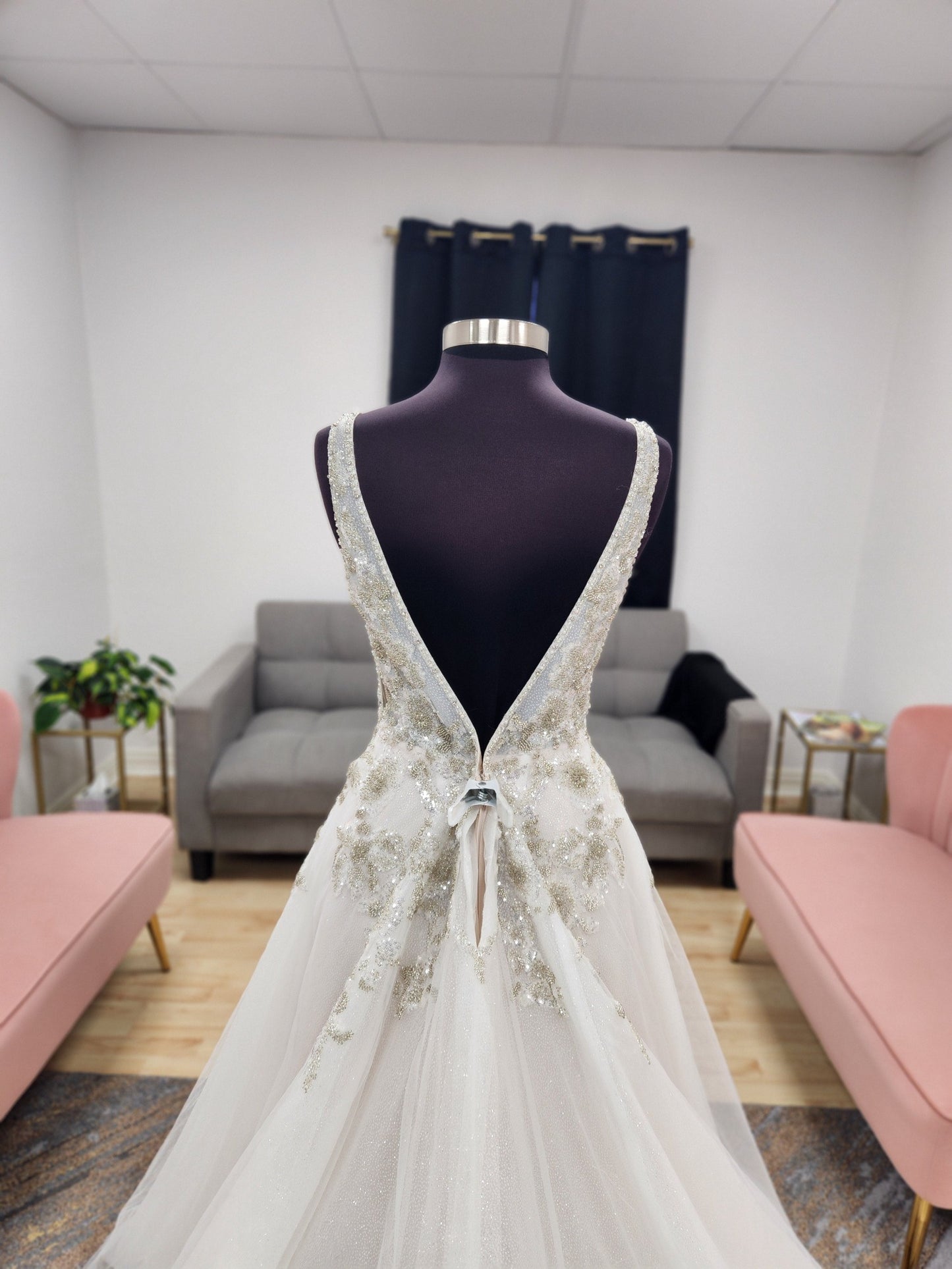 Sequin and Glitter A-line Wedding Dress