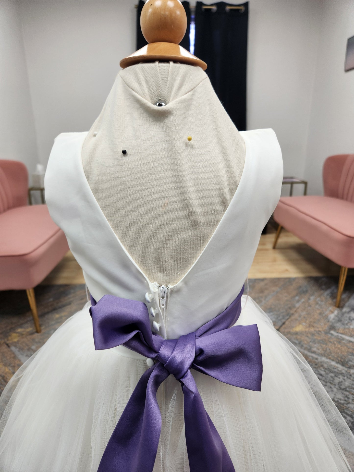 Tulle Skirt Dusty Purple Belt Flowergirl Dress