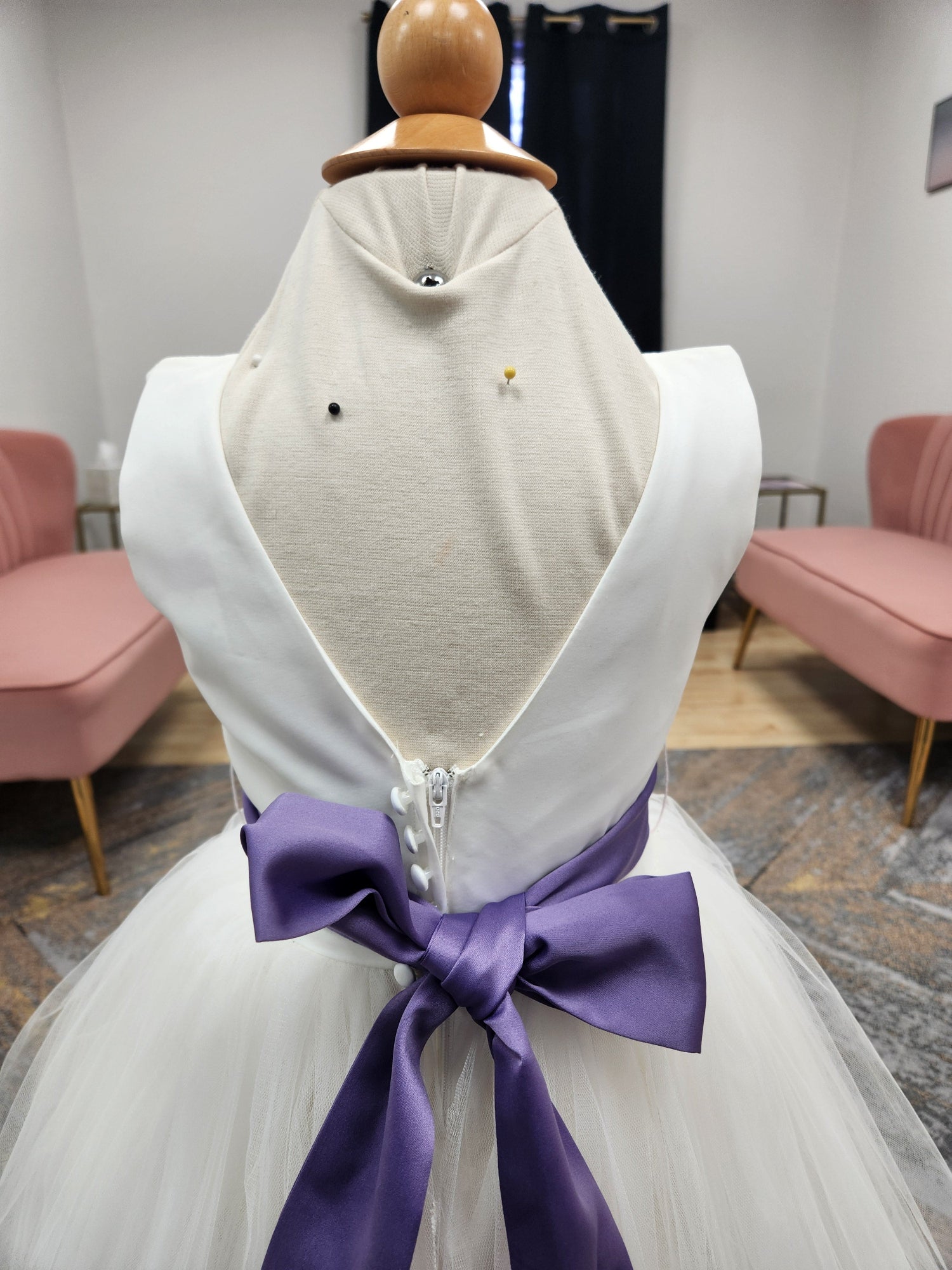 Tulle Skirt Dusty Purple Belt Flowergirl Dress