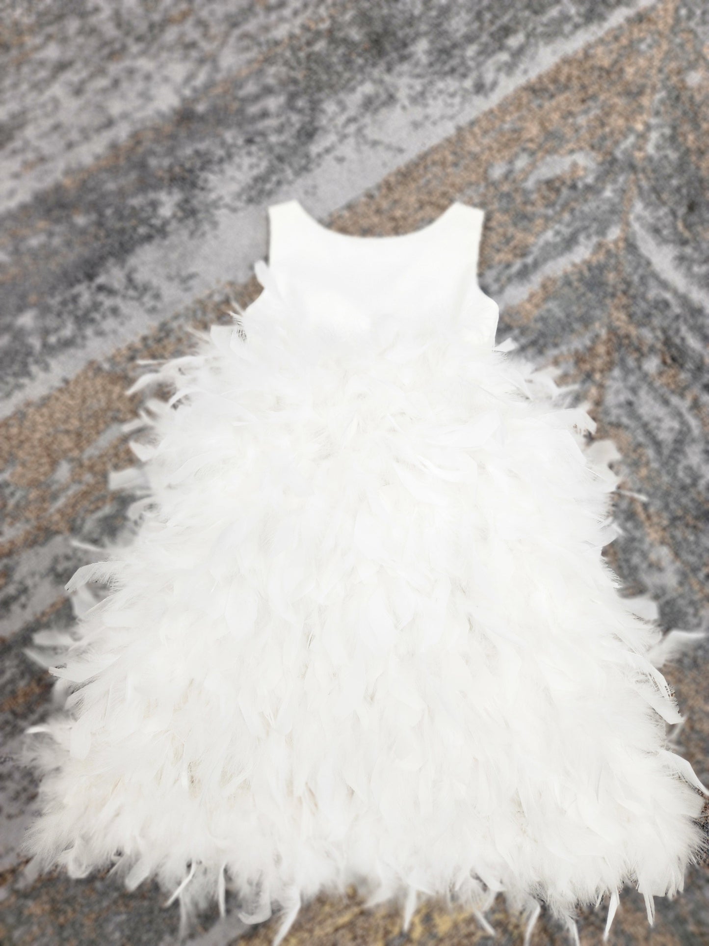 Feathered Skirt Flowergirl Dress