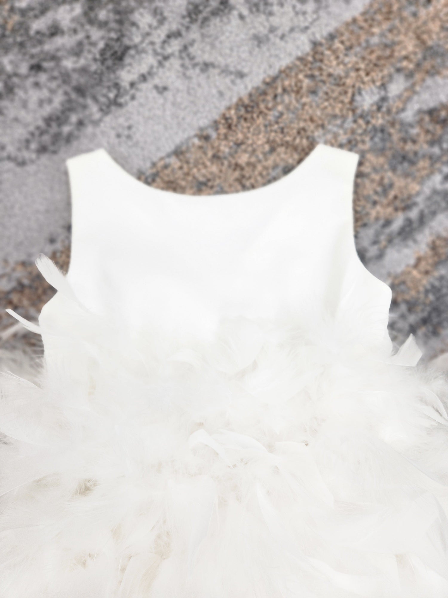 Feathered Skirt Flowergirl Dress
