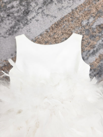 Feathered Skirt Flowergirl Dress