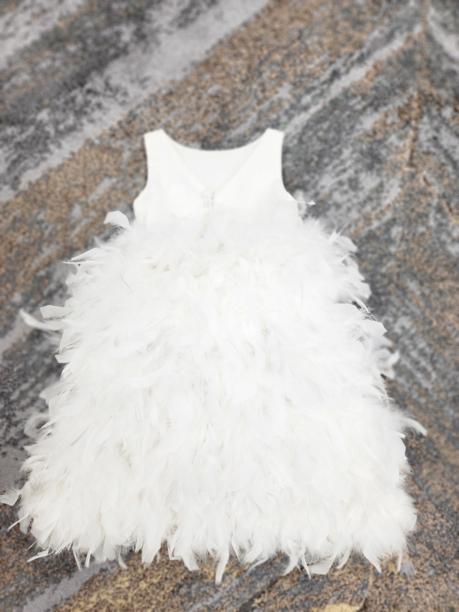 Feathered Skirt Flowergirl Dress