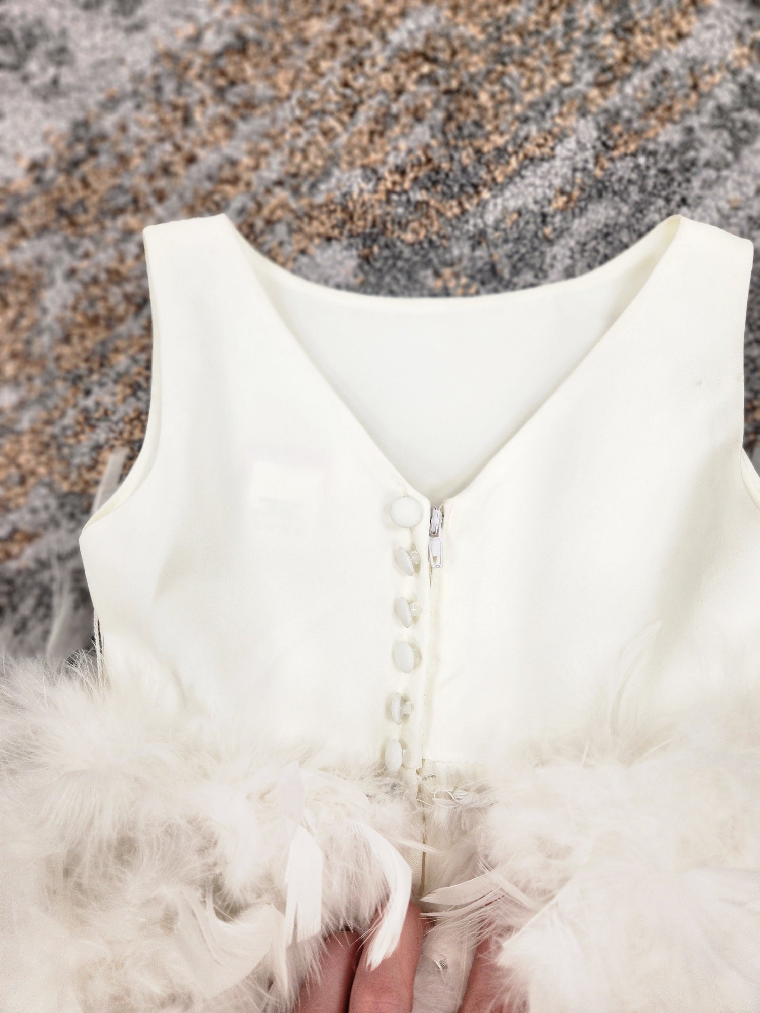 Feathered Skirt Flowergirl Dress