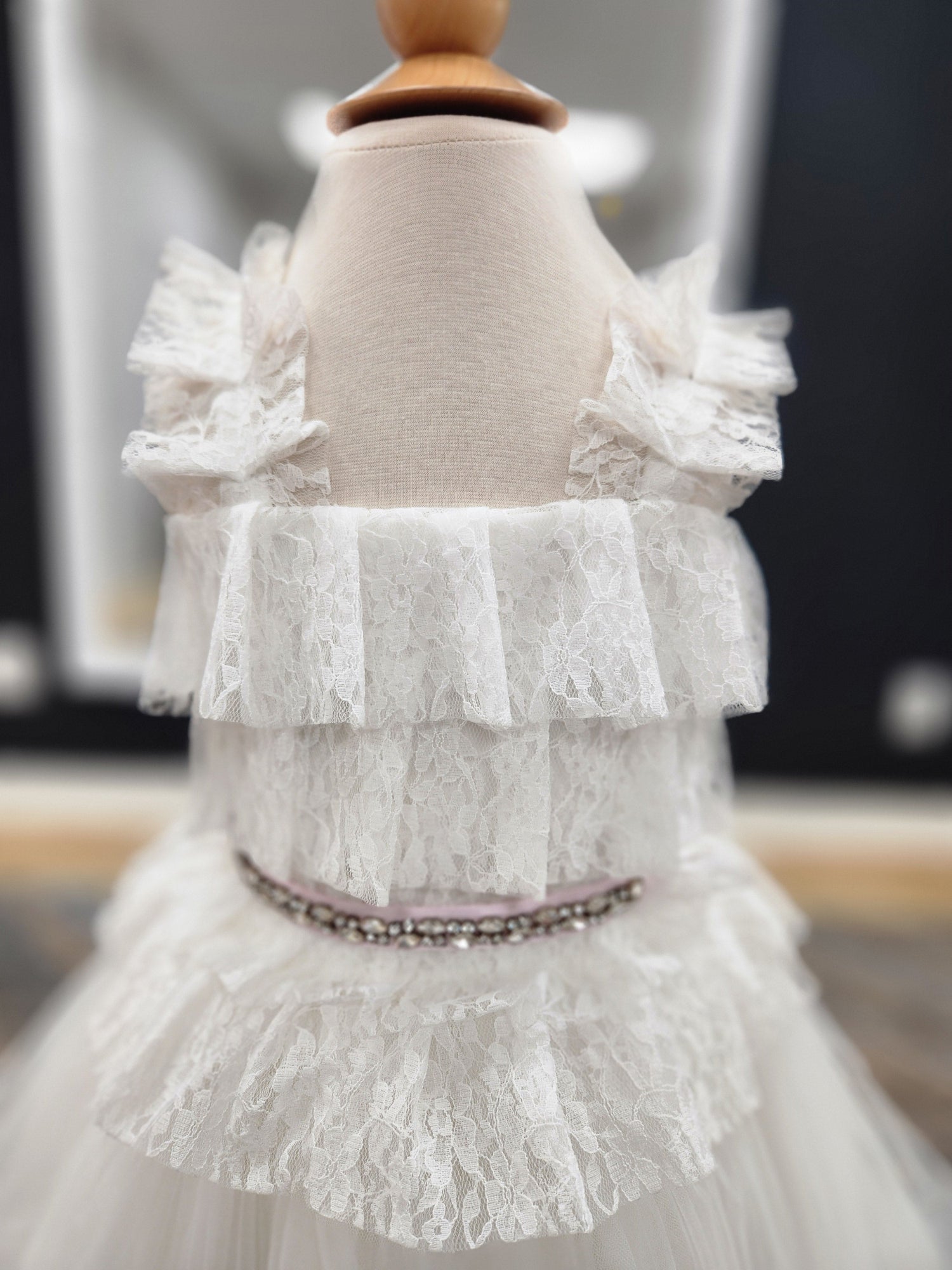 Ruffle lace top tulle skirt Flowergirl Dress