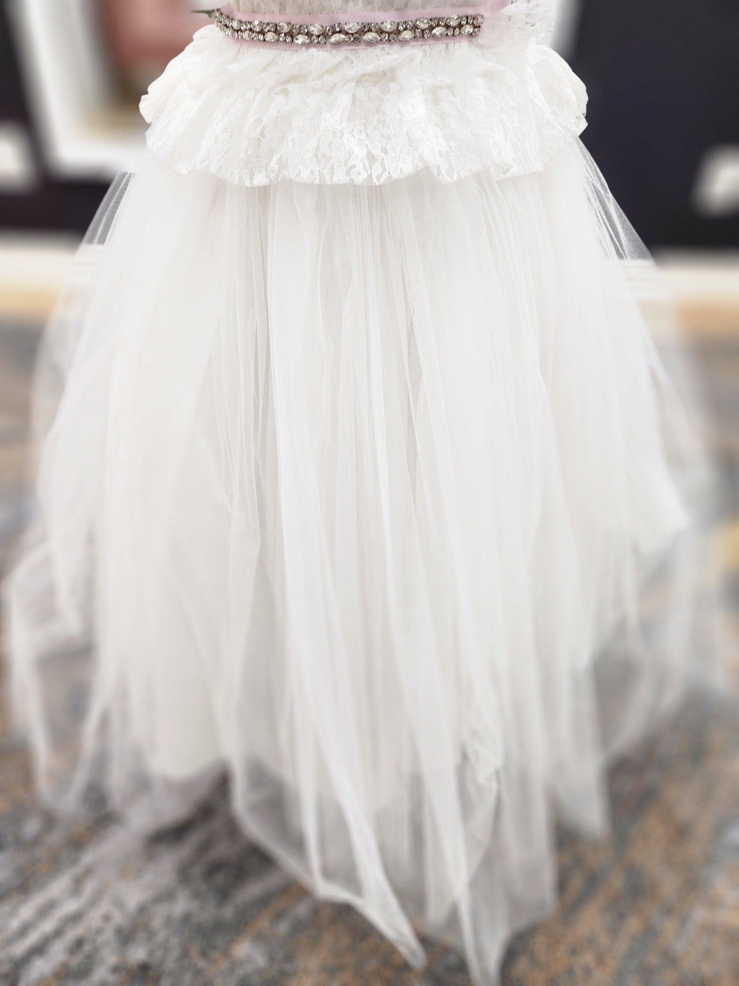Ruffle lace top tulle skirt Flowergirl Dress
