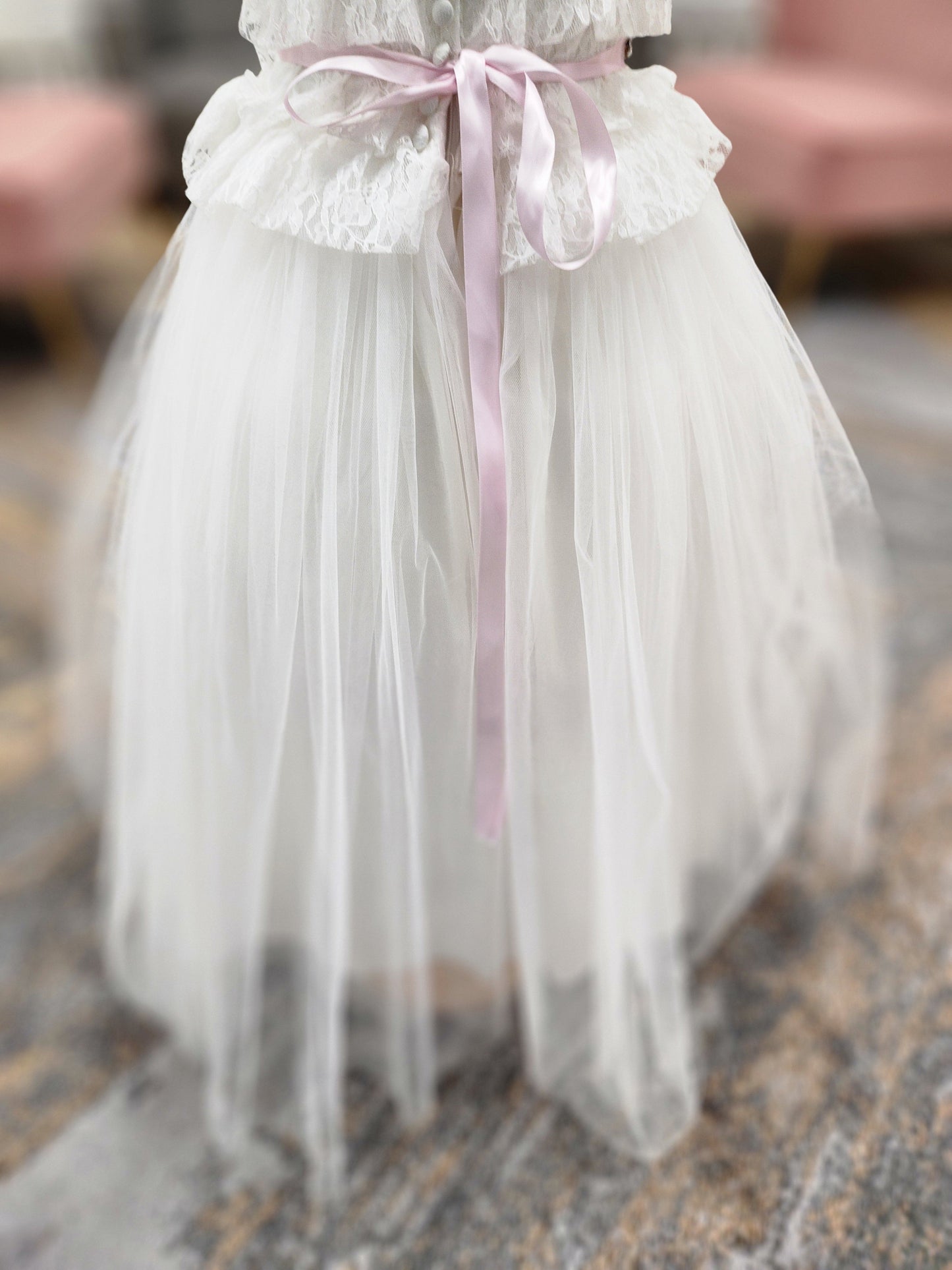 Ruffle lace top tulle skirt Flowergirl Dress