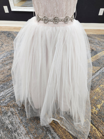 Blush Lace Top Flowergirl Dress