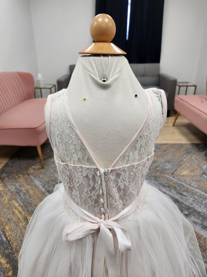 Blush Lace Top Flowergirl Dress