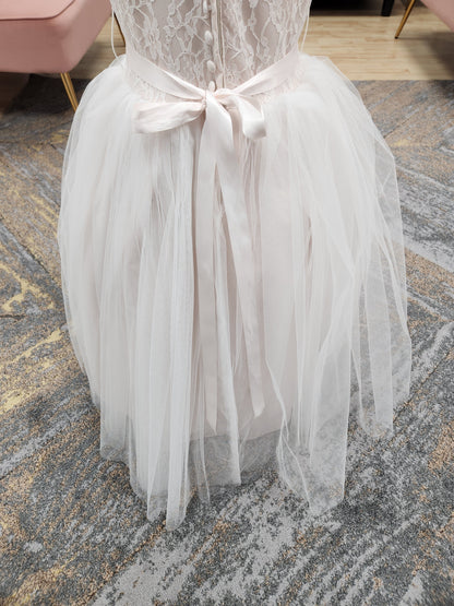 Blush Lace Top Flowergirl Dress