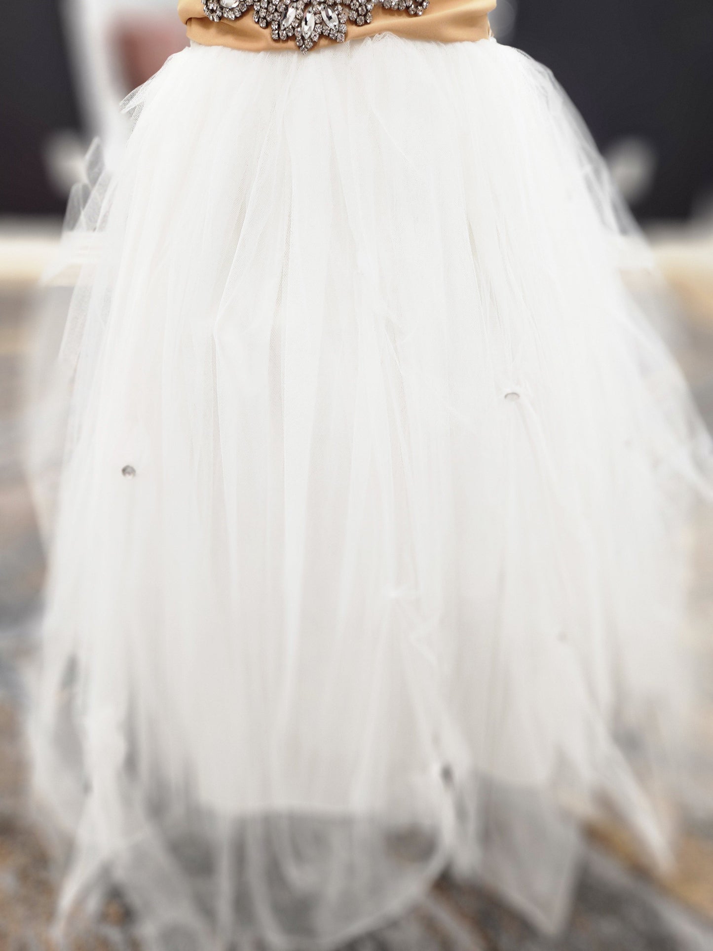 Ruched tulle bodice Flowergirl Dress