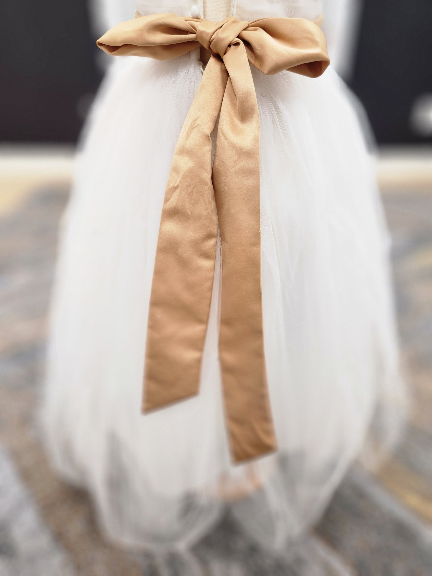 Ruched tulle bodice Flowergirl Dress