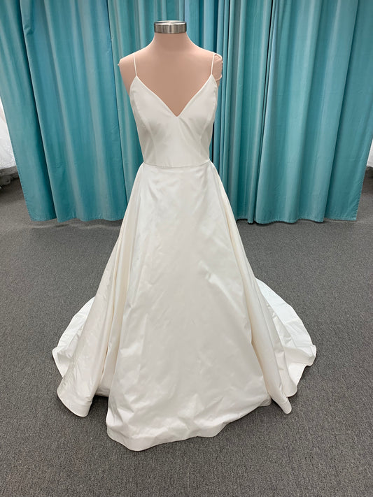 4850 Paloma Blanca Silk Wedding Dress Aline pockets spaghetti straps  Paloma Blanca 4850