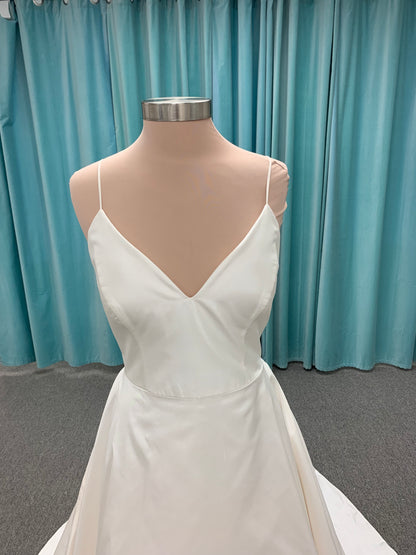 4850 Paloma Blanca Silk Wedding Dress Aline pockets spaghetti straps  Paloma Blanca 4850