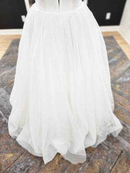 A-line Organza with Beaded Straps Wedding Dress