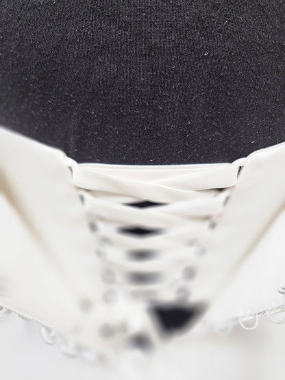 A-line Organza with Beaded Straps Wedding Dress