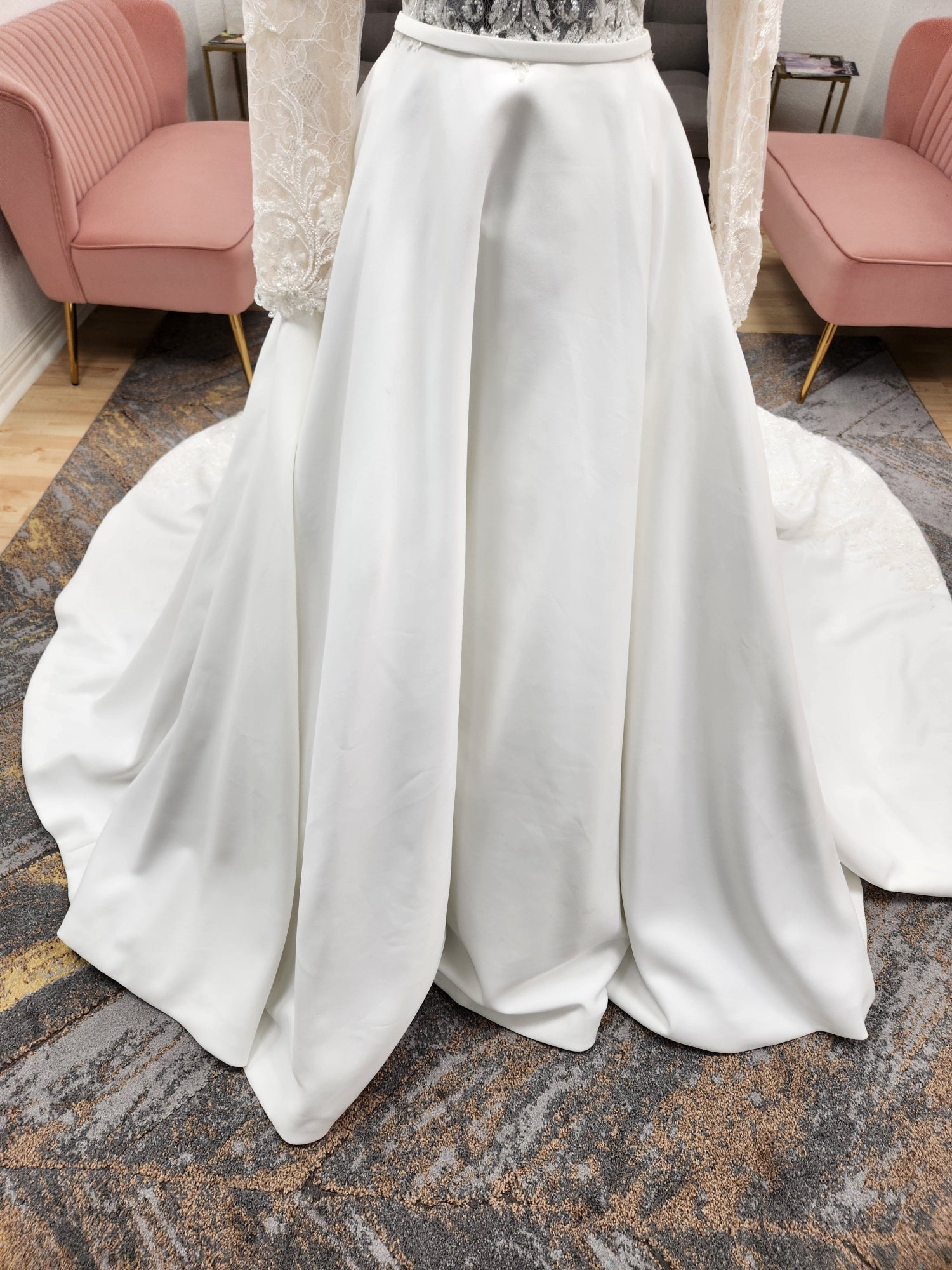Aline Beaded Long Sleeve with Boat Neckline Wedding Dress