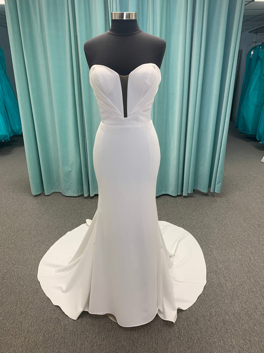 Strapless Clean Fit and Flare Wedding Dress