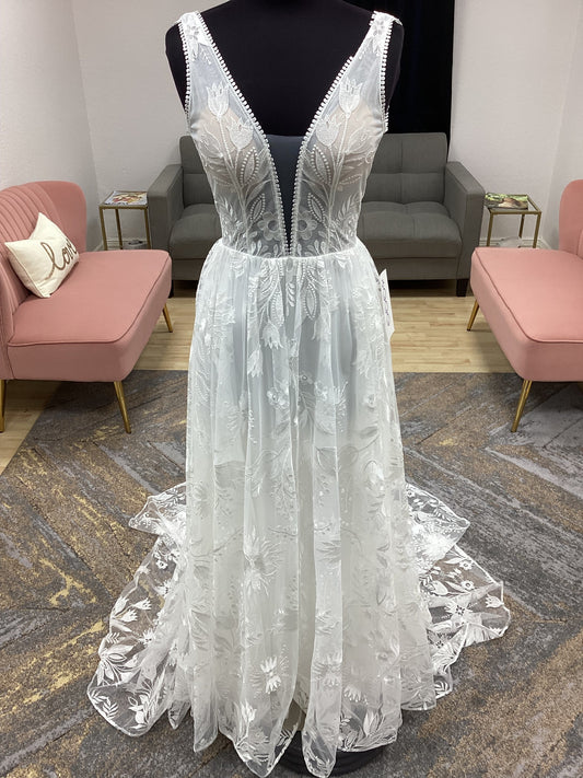 Western All Lace A-Line Wedding Dress