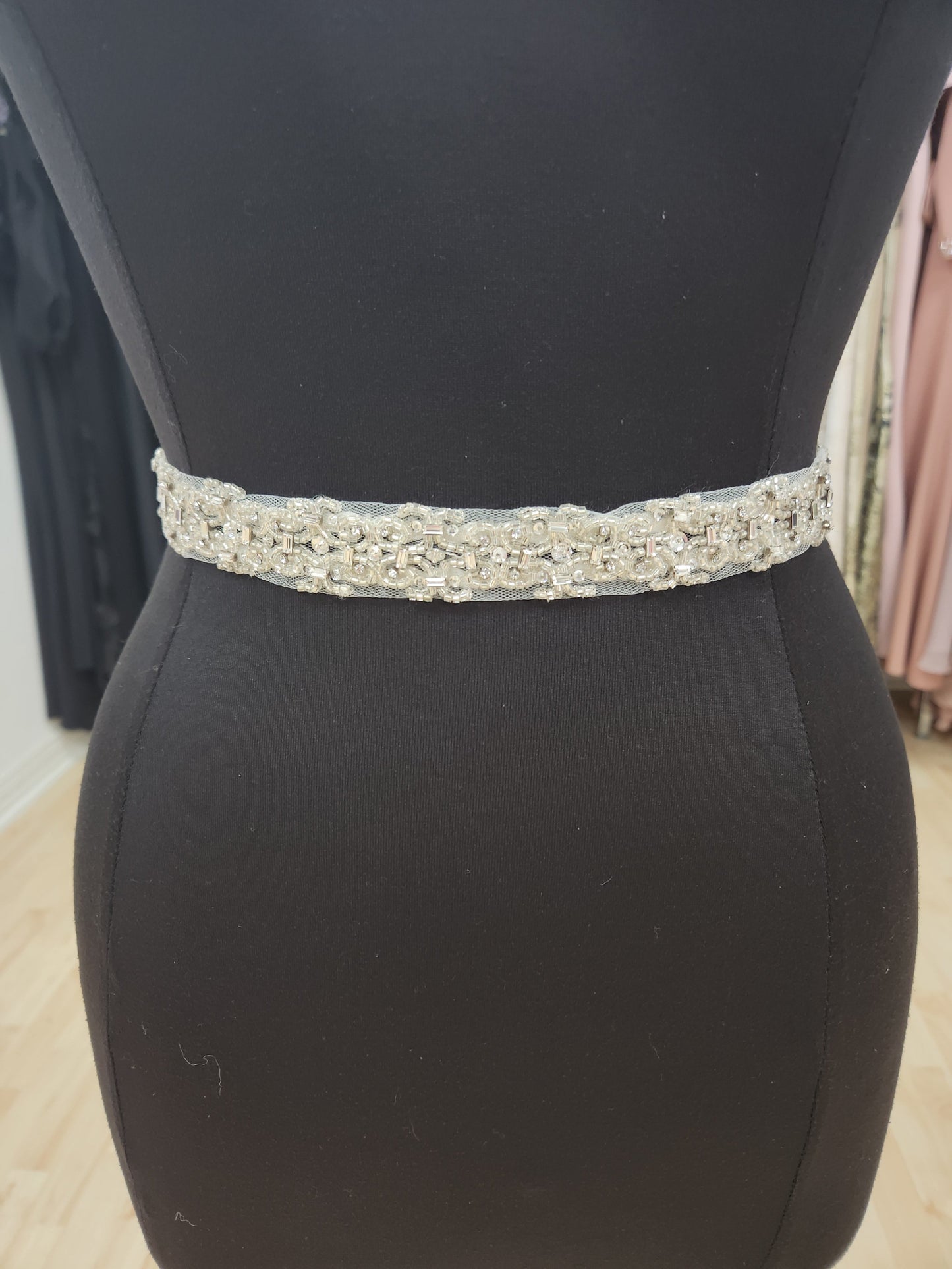 Swirl Rhinestone beaded Wedding Dress  Belt