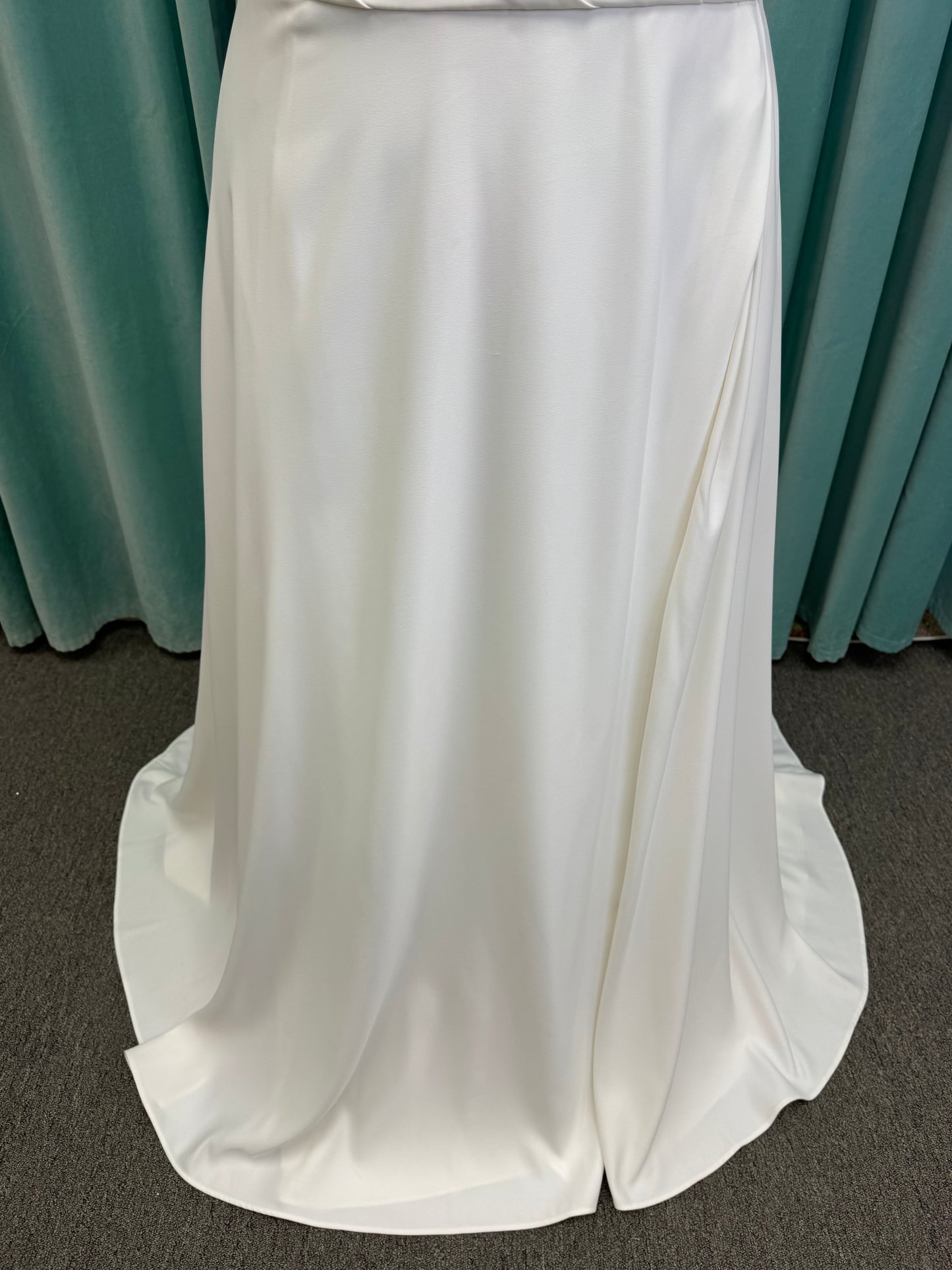 Essense of Australia Style D4225 Strapless A-Line Satin Wedding Dress with Ruching and Slit