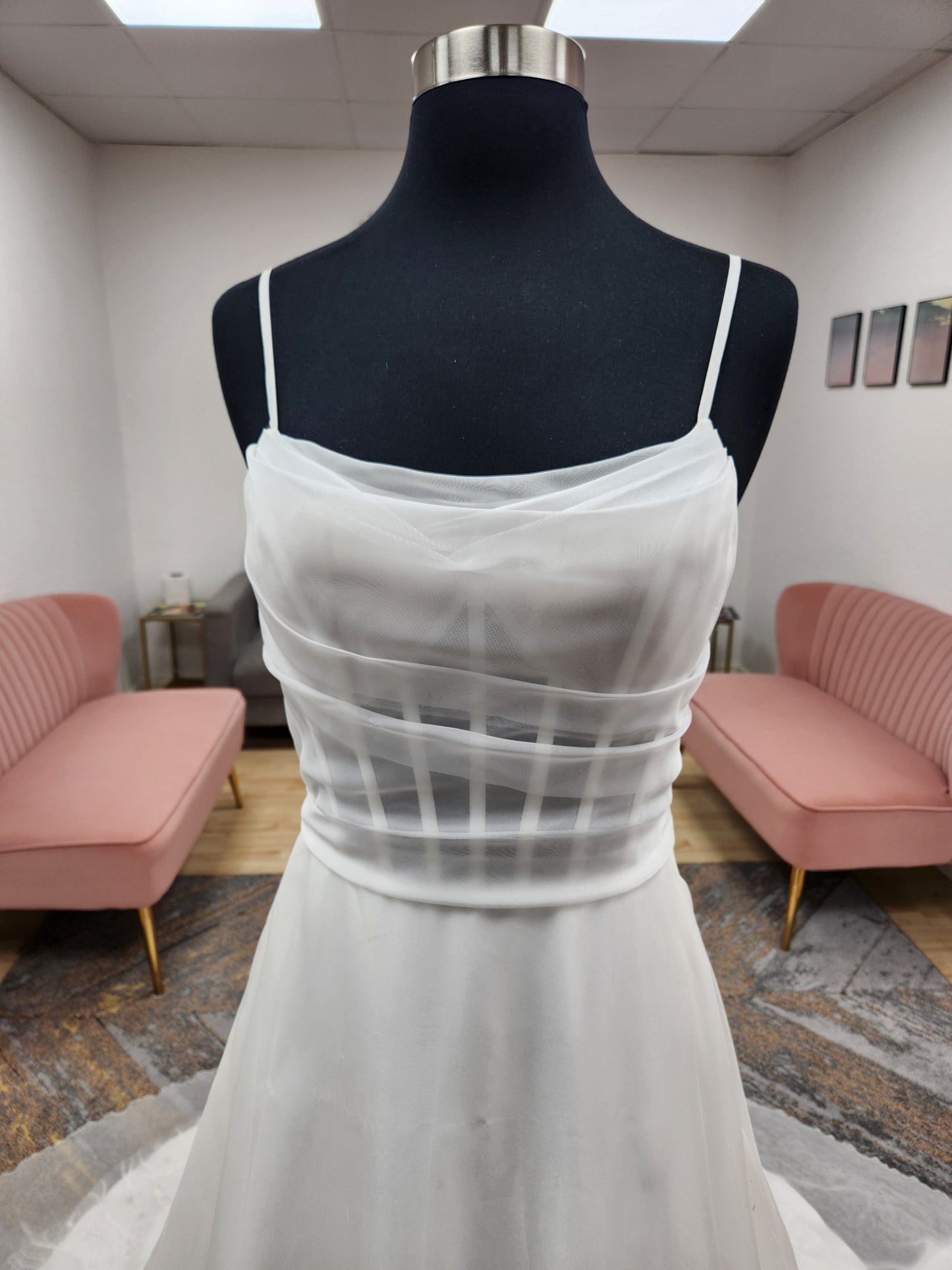 Organza Aline with Colorful Embroidery Wedding Dress