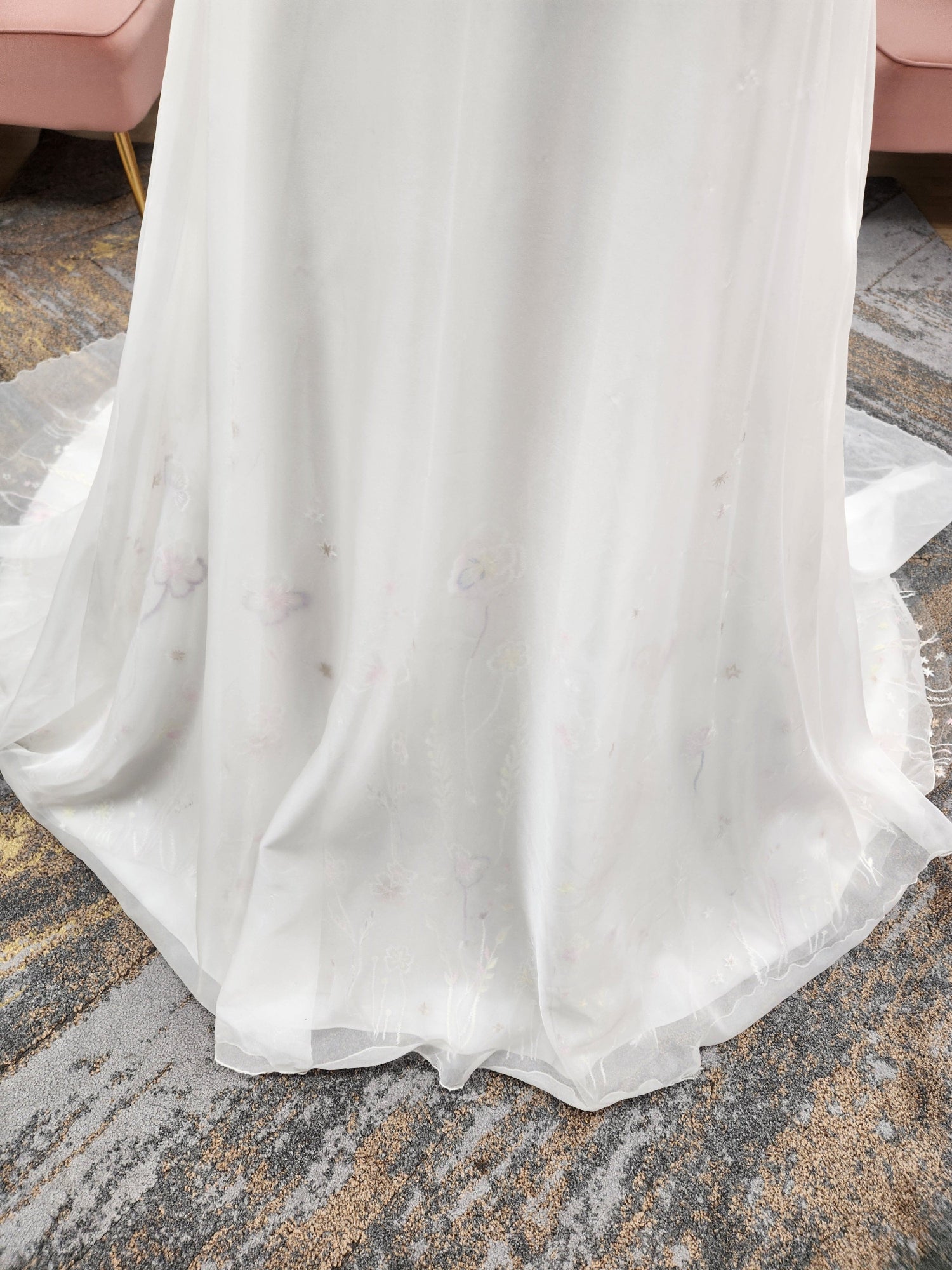 Organza Aline with Colorful Embroidery Wedding Dress