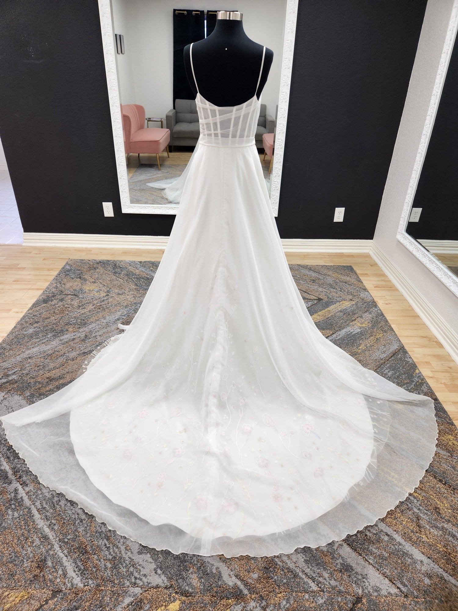 Organza Aline with Colorful Embroidery Wedding Dress