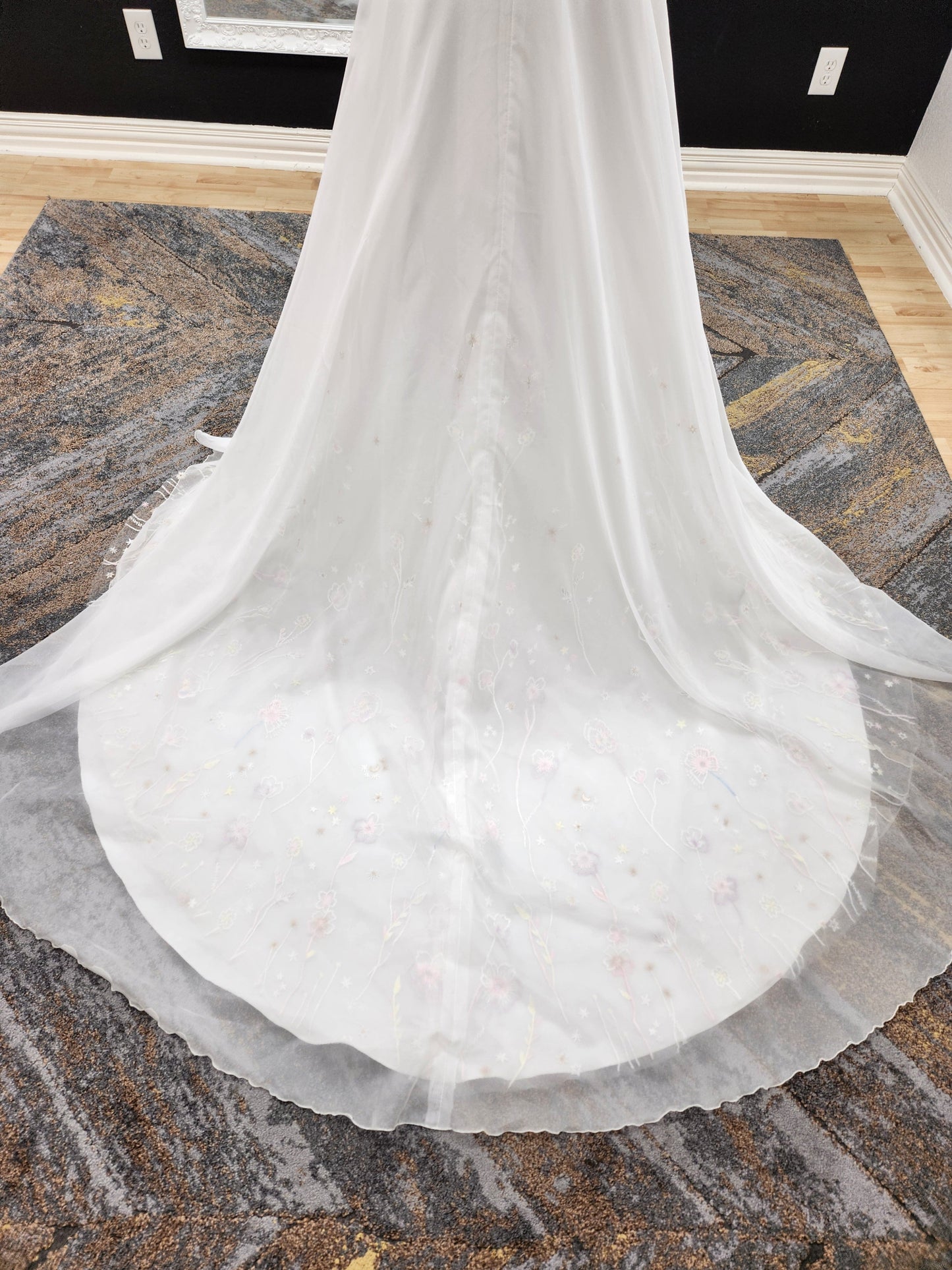 Organza Aline with Colorful Embroidery Wedding Dress