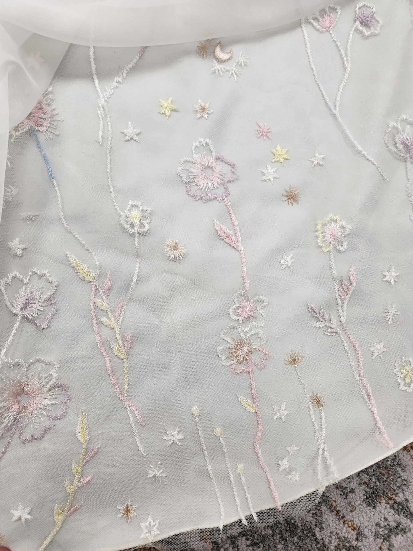 Organza Aline with Colorful Embroidery Wedding Dress