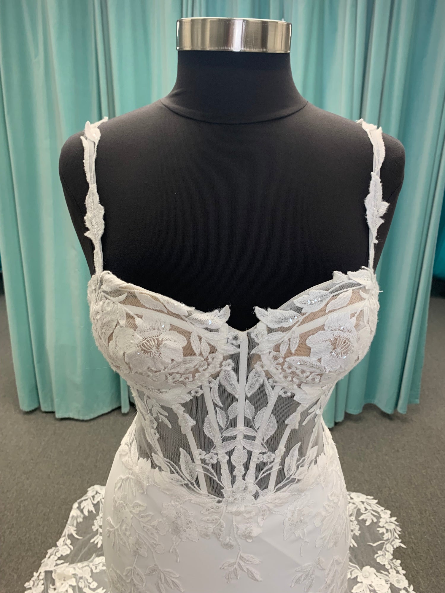 Lace and Crepe Fit and Flare Wedding Dress Ready To Wed Bridal Lace and Crepe Fit and Flare Wedding Dress Ready To Wed Bridal