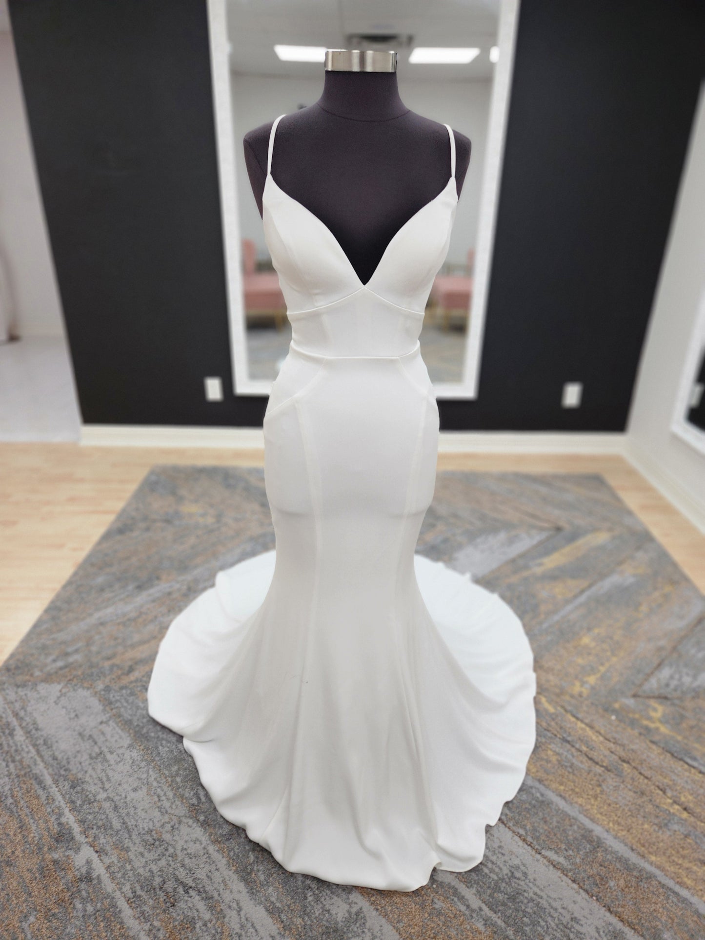 Silky Satin Fitted with Strappy Back Wedding Dress