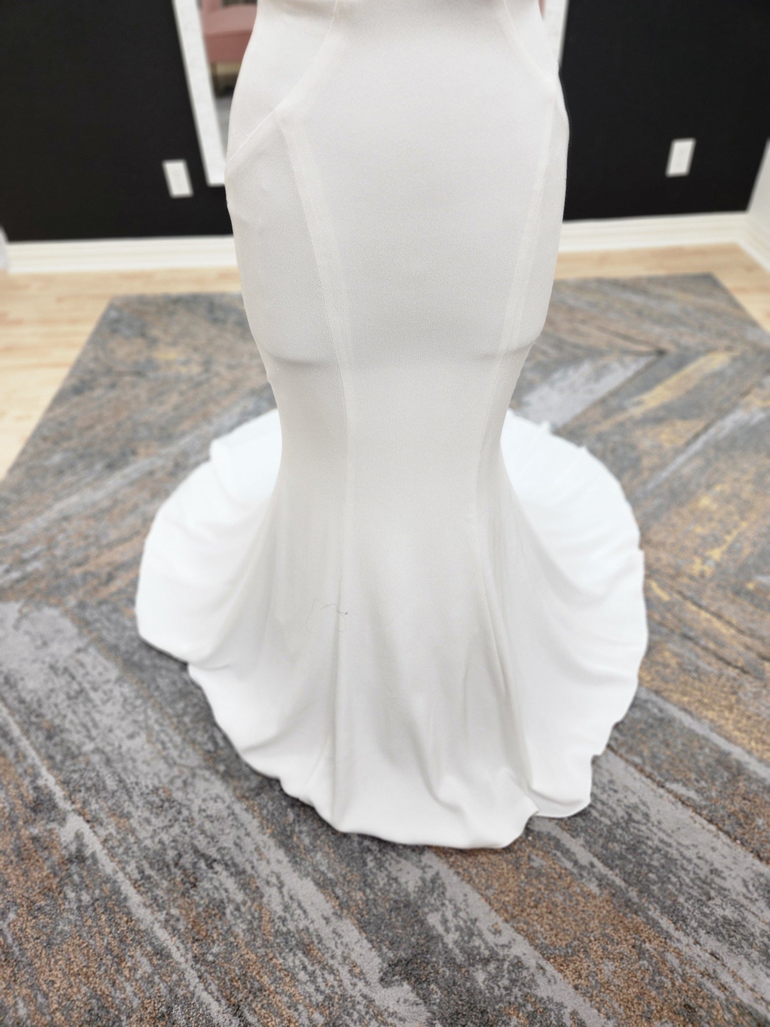 Silky Satin Fitted with Strappy Back Wedding Dress
