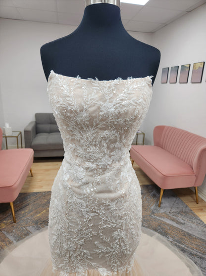 Strapless mermaid with Lace and Sparkle Wedding Dress