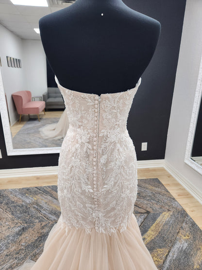 Strapless mermaid with Lace and Sparkle Wedding Dress