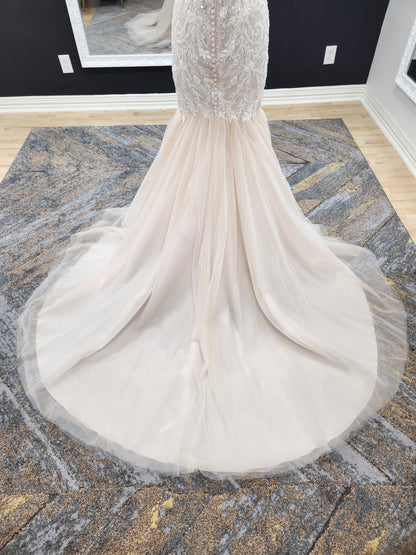 Strapless mermaid with Lace and Sparkle Wedding Dress