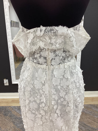 3d Floral Fitted Wedding Dress